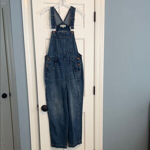 Madewell Blue Denim Overalls with Metal Hardware
